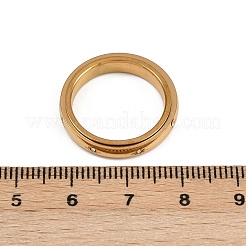 Вращающиеся кольца для пальцев из нержавеющей стали 304 со стразами&nbsp;LS-RJEW-A074-01C-G