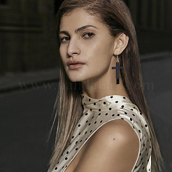 6 пара двухцветных акриловых сережек-крестиков с платиновыми железными штифтами для женщин&nbsp;EJEW-FI0003-25