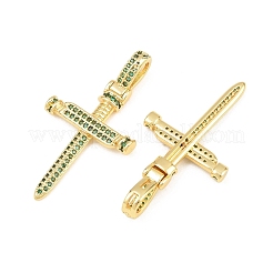 Pendenti in zirconi cubici verdi in micro pavè di ottone&nbsp;CU-CBA7E9C-12A-G
