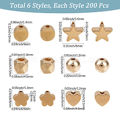 1200шт 6 стиля пластиковые бусины ccb CCB-PA0001-10G