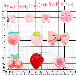 80 шт. 10 стиля прозрачных и непрозрачных смоляных кабошонов&nbsp;RESI-PH0002-61