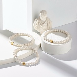 Bracciale elasticizzato rotondo con perline di roccia lavica naturale per donna ragazza&nbsp;BJEW-JB06973
