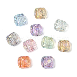 40шт 8 цвета прозрачные акриловые бусины с УФ-покрытием&nbsp;PACR-CJ0001-46