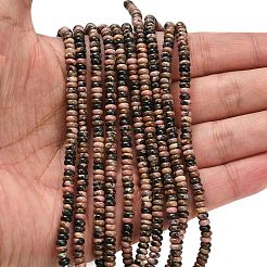 Природные родонит бисер нитей G-L635-A26-4x2mm