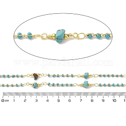 Catena in ottone smaltato e maglie turchesi sintetiche&nbsp;CHC-A009-02G