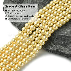 Экологичные нити жемчужных бусин из окрашенного стекла HY-A008-6mm-RB072