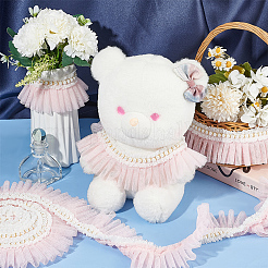 4 ярд плиссированной кружевной отделки из полиэстера OCOR-WH0085-42B