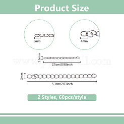 120 шт. 2 стиля удлинитель для цепей из нержавеющей стали 304 STAS-DC0016-81P