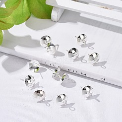 真鍮カップパールヒートンキャップピンペンダント  片穴パーツ用  銀  16x10x1mm  穴：2mm  ピン：0.6mm&nbsp;KK-K072-S
