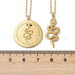 Двухслойные ожерелья из нержавеющей стали 304 NJEW-S435-03G-B