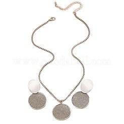 Овальные и плоские круглые ожерелья из сплава с подвесками и серьги-гвоздики для женщин FS-WG38819-01