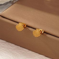 Pendientes sencillos de acero inoxidable 304 con forma de concha&nbsp;GR0660