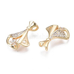 Латунные микропаве прозрачные подвески с фианитом&nbsp;KK-N232-239