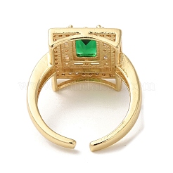 Открытые манжеты из латуни с микропаве и кубическим цирконием для женщин&nbsp;RJEW-U008-42G