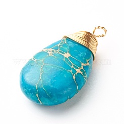 Кулоны из крашеного натурального регалита / императорской яшмы / морской яшмы&nbsp;PALLOY-JF00881