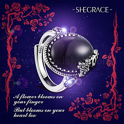 Регулируемое кольцо на палец из стерлингового серебра 925 шт. JR376B