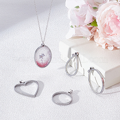 24 шт. 4 подвески из нержавеющей стали 304 с открытой задней частью PALLOY-UN00029