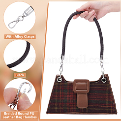 Плетеные круглые ручки для сумок из искусственной кожи FIND-WH0180-01A-P