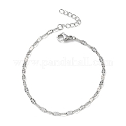 304ステンレススチール製ダップチェーンブレスレット（女性用）  ステンレス鋼色  6.69インチ（17cm）  リンク：5.5x2.5x0.5mm&nbsp;BJEW-D466-08C-P