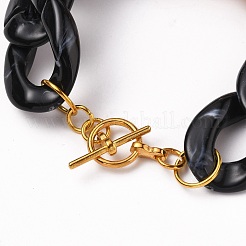 Акриловые браслеты-цепочки с кубинскими звеньями&nbsp;BJEW-JB05659