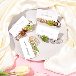 5 комплект из 5-х цветных комплектов серег-колец из сплава EJEW-FS0001-23A