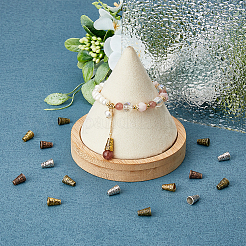 240 шт. 4-цветная бусина в тибетском стиле из сплава в форме конуса&nbsp;FIND-DC0003-89