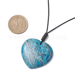 Ожерелья для женщин с геометрическим кулоном из натурального голубого агата с регулируемой геометрией NJEW-JN05475