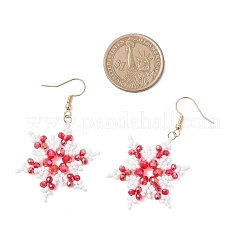 Серьги-подвески в форме снежинок из нержавеющей стали 304&nbsp;EJEW-MZ00537-03