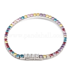 925 теннисный браслет из стерлингового серебра с микропаве из кубических цирконий для женщин&nbsp;BJEW-C117-01A-P01