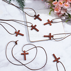 36 шт. подвеска в виде креста из дерева&nbsp;NJEW-DR00023