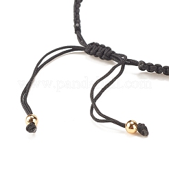Braccialetto di perline intrecciate in diaspro blu naturale con vergine maria in ottone&nbsp;BJEW-JB07947-02