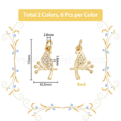 12 шт. 2 цвета латунные микро проложить прозрачные кубические циркониевые подвески FIND-DC0003-27