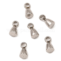 変色しない201ステンレススチール製テールチェーンドロップチャーム  ステンレス鋼色  6x3mm  穴：1.4mm&nbsp;LS-STAS-D061-04D-P