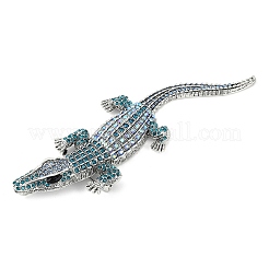 Alligatorbroschen aus Legierung mit Strassen&nbsp;X1-JEWB-S022-07C