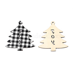Большие подвески из дерева с односторонним принтом на рождественскую тематику&nbsp;WOOD-N005-59B