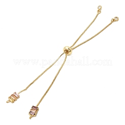 Изготовление браслетов с цепочкой-слайдером из латуни и инкрустацией кубическим цирконием.&nbsp;MAK-K024-02G-01