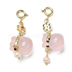 Подвеска из натурального розового кварца G-R491-04G