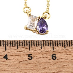 Colliers à maillons en laiton pavé de zirconiums cubiques&nbsp;KK-CBAB173-05G-07