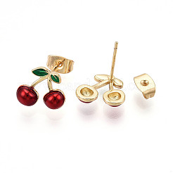 Серьги-гвоздики из латуни EJEW-G430-06C-G