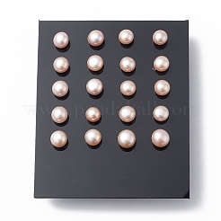 ナチュラルパールイヤースタッズ  女性用 304 ステンレス ピン イヤリング  ラウンド  アザミ  16.5~17x7mm  ピン：0.7mm&nbsp;EJEW-P223-01C-P04