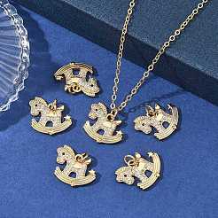 Pendentifs en laiton Shegrace avec micro-pavé de zircone cubique transparente&nbsp;XGRQ4S770-747G