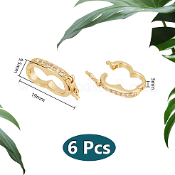 6 шт. застежки-крутилки из латуни с микропаве из кубического циркония&nbsp;ZIRC-UN0001-08G