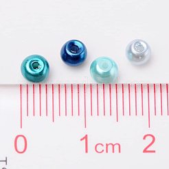 Карибские синий микс перламутровый стекла жемчужные бусины HY-PH0006-4mm-03