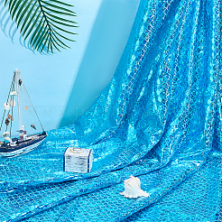 Polyesterstoff mit Fischschuppenmuster&nbsp;DIY-WH0899-324B