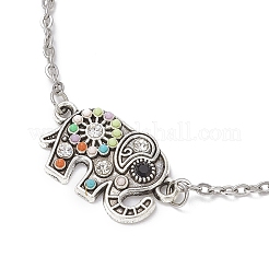 Браслеты со слоновьими звеньями и подвесками&nbsp;BJEW-JB11702-01