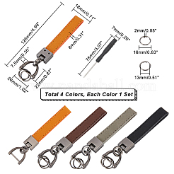 4 комплект 4-х цветных брелоков из микрофибры и кожи&nbsp;KEYC-GA0001-16