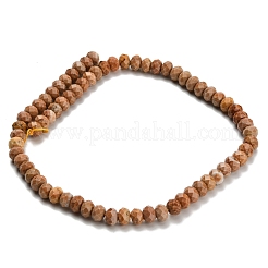Нити бусин из натуральной оранжевой кунжутной яшмы G-Z111-A41