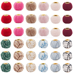 120 шт. Европейские бусины из ткани 12 цветов&nbsp;FIND-PA0001-26