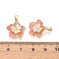 Латунные подвески с эмалированными чашечками и жемчужными штифтами KK-T079-18G