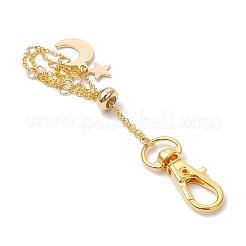 Поворотные карабины-карабины из сплава «луна и звезда» и латунные кабельные цепи&nbsp;AJEW-JB01336